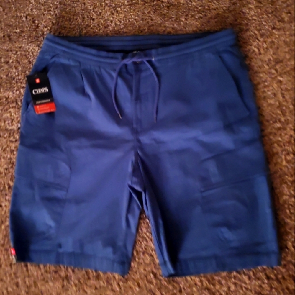 Chaps Carlyle Blue Performance Stretch Shorts Mens Size Large (36) NWT